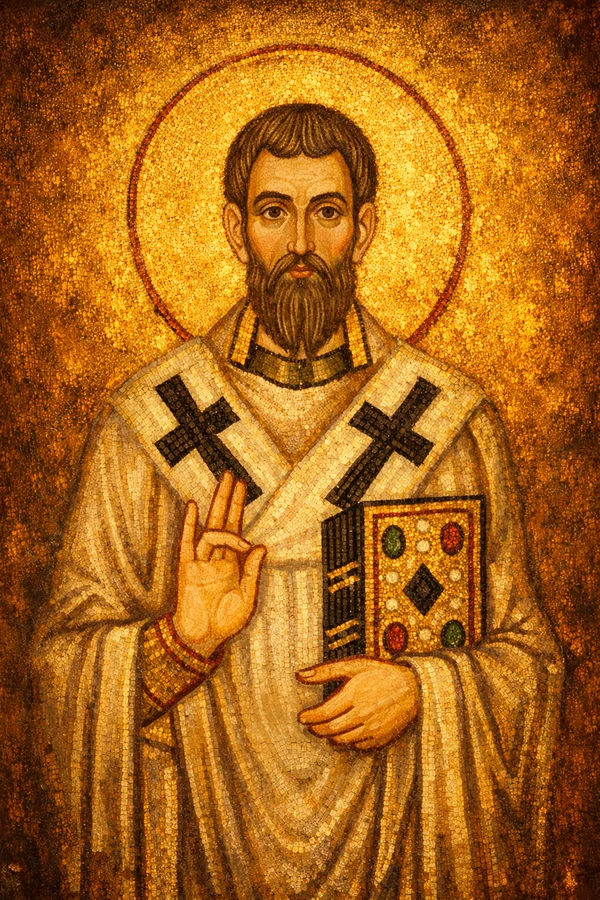 Saint Gregory of Nyssa Byzantine icon, Cappadocian father and philosopher of the soul's infinite ascent into God